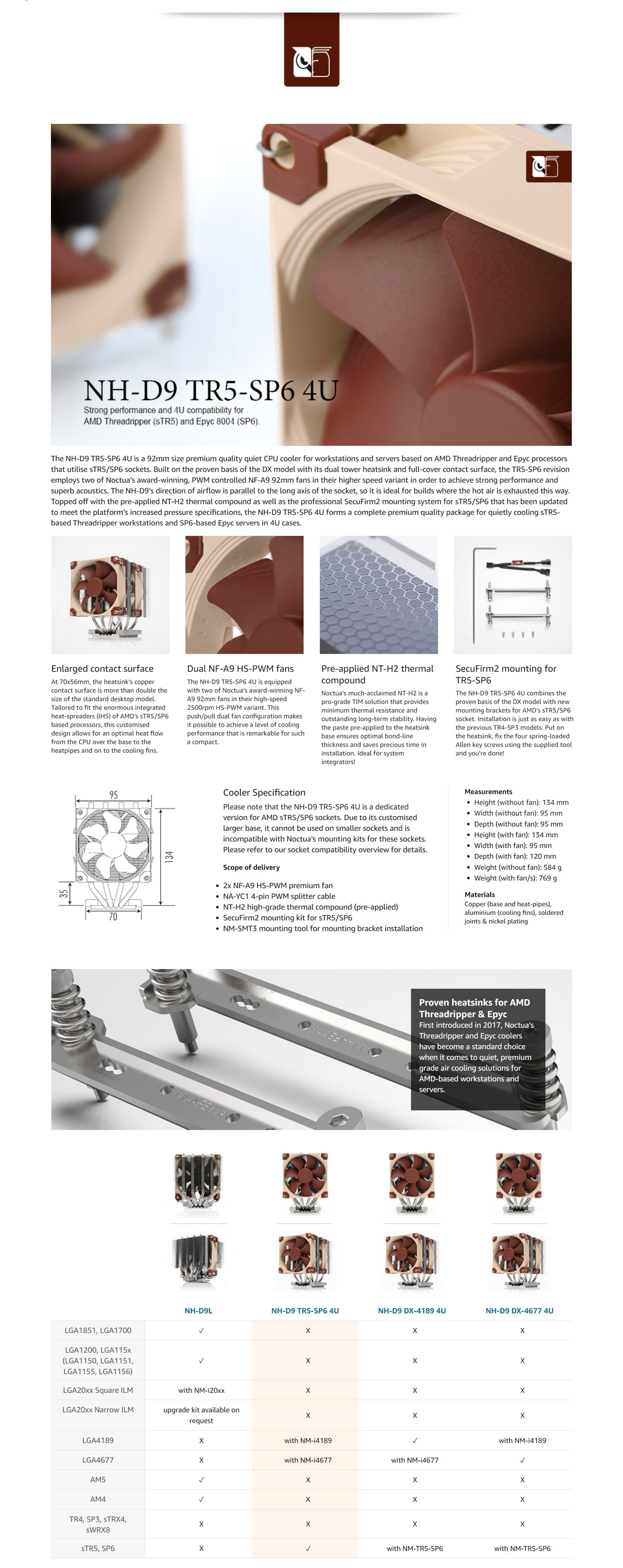 A large marketing image providing additional information about the product Noctua NH-D9 TR5-SP6 4U CPU Cooler - Additional alt info not provided
